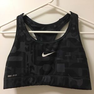 Grey graphic print Nike d Soulcycle sports bra